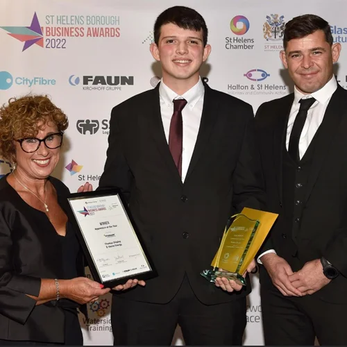 The E-Verve Energy team at the St Helens Borough Business Awards 2022